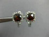 ESTATE 2.10CT DIAMOND & GARNET 14K WHITE GOLD HALO HEART LEVERBACK STUD EARRINGS