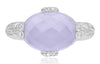 ESTATE 6.97CT DIAMOND & AAA PINK AMETHYST 14KT WHITE GOLD OVAL & ROUND FUN RING