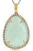 LARGE 10.57CT DIAMOND & AAA WHITE TOPAZ 14K ROSE GOLD TEAR DROP FLOATING PENDANT