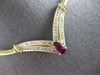LARGE 5.76CT DIAMOND & AAA RUBY 14KT YELLOW GOLD 3D MULTI SHAPE NECKLACE #28196