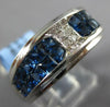ESTATE 3.20CT DIAMOND & AAA SAPPHIRE 18K WHITE GOLD PRINCESS INVISIBLE MENS RING