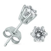 ESTATE .50CT DIAMOND 14KT WHITE GOLD 3D CLASSIC ROUND 6 PRONG STUD EARRINGS