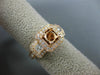ESTATE WIDE .68CT DIAMOND 14KT ROSE GOLD SQUARE HALO SEMI MOUNT ENGAGEMENT RING