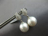 ESTATE .22CT DIAMOND & AAA SOUTH SEA PEARL 18K WHITE GOLD LEAF HANGING EARRINGS
