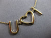 ESTATE .34CT DIAMOND 14KT YELLOW GOLD 3D CLASSIC I LOVE YOU HEART LOVE NECKLACE