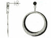 ESTATE 1.65CT WHITE & BLACK DIAMOND 14KT WHITE GOLD LOVE KNOT HANGING EARRINGS