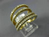 ESTATE .99CT DIAMOND 14KT YELLOW GOLD 4 ROW OPEN SEMI ETERNITY ANNIVERSARY RING