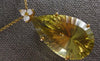 EXTRA LARGE 33.50CT DIAMOND & AAA YELLOW GREENISH TOPAZ 14K YELLOW GOLD NECKLACE