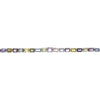 LARGE 36.62CT AAA MULTI COLOR SAPPHIRE 18KT WHITE GOLD EMERALD CUT CUFF BRACELET