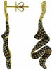 ESTATE 2.12CT WHITE & MOCHA DIAMOND 14K YELLOW GOLD 3D SWIRL CHANDELIER EARRINGS