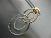 ESTATE LARGE .50CT DIAMOND 14K WHITE & ROSE GOLD OVAL LOVE KNOT HANGING EARRINGS