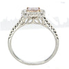 .84CT WHITE & PINK DIAMOND 18KT WHITE & ROSE GOLD PRINCESS HALO ENGAGEMENT RING