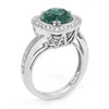 4.56CT DIAMOND & AAA PARAIBA TOURMALINE 18KT WHITE GOLD 3D HALO ENGAGEMENT RING