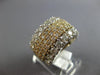 LARGE 3CT DIAMOND 14KT 2 TONE GOLD 3D CLASSIC MULTI ROW WEDDING ANNIVERSARY RING
