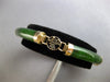 ANTIQUE LARGE & LONG AAA CHINESE JADE 14K YELLOW GOLD CUFF LUCKY BRACELET #28088