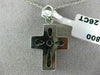 ESTATE LARGE 1.26CT ROUND DIAMOND 14K WHITE GOLD 3D CLASSIC CROSS PENDANT #19122