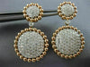 ESTATE LARGE 2.74CT DIAMOND 14KT ROSE GOLD 3D CLUSTER CIRCULAR HANGING EARRINGS