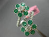 ESTATE EXTRA LARGE 2.29CT DIAMOND & AAA EMERALD 18KT WHITE GOLD FLOWER LOVE RING