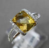ESTATE 2.17CT DIAMOND & EXTRA FACET YELLOW TOPAZ 14KT WHITE GOLD 3D TENTION RING