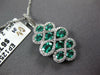 LARGE 2.12CT DIAMOND & AAA EMERALD 18KT WHITE GOLD OVAL INFINITY JOURNEY PENDANT