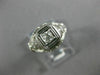 ANTIQUE .14CT DIAMOND 14KT WHITE GOLD SQUARE OPEN FILIGREE ENGAGEMENT RING 26658