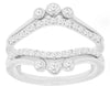 ESTATE .47CT DIAMOND 14KT WHITE GOLD 3D PAST PRESENT FUTURE V SHAPE INSERT RING