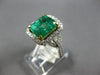 LARGE 4.65CT DIAMOND & AAA COLOMBIAN EMERALD 18KT 2 TONE GOLD 3D ENGAGEMENT RING