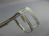 ESTATE LARGE .81CT DIAMOND 18KT WHITE GOLD SQUARE HOOP CLIP ON HANGING EARRINGS