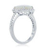 2.02CT DIAMOND & AAA PINK OPAL 14K WHITE GOLD OVAL & ROUND CLASSIC HALO FUN RING