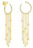 .44CT DIAMOND 14KT YELLOW GOLD MOON SHAPE MULTI ROW BY THE YARD HANGING EARRINGS