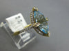 3.74CT DIAMOND & AAA BLUE TOPAZ 14KT YELLOW GOLD MARQUISE & ROUND HALO FUN RING