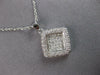 ESTATE LARGE 1.19CT DIAMOND 18KT WHITE GOLD 3D INVISIBLE SQUARE FLOATING PENDANT