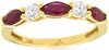 .97CT DIAMOND & AAA RUBY 14K YELLOW GOLD ROUND & MARQUISE SHAPE ANNIVERSARY RING
