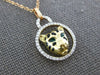 .22CT DIAMOND & ENAMEL 14KT YELLOW & ROSE GOLD HAPPY PANTHER FLOATING PENDANT