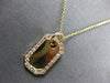 ESTATE .40CT DIAMOND 14K YELLOW GOLD 3D CLASSIC OCTAGON DOG TAG FLOATING PENDANT