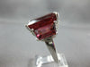 LARGE 18.95CT DIAMOND & AAA PINK TOURMALINE 18K WHITE GOLD 3 STONE COCKTAIL RING
