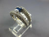 WIDE 2.1CT DIAMOND & AAA SAPPHIRE 14KT WHITE GOLD 3D EMERALD CUT ENGAGEMENT RING