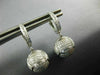 ESTATE 1.52CT DIAMOND 18KT WHITE GOLD 3D SOCCER BALL HANGING FUN EARRINGS