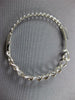 ESTATE LARGE .57CT DIAMOND 18KT WHITE GOLD LOVE KNOT LINK HOOP HANGING EARRINGS