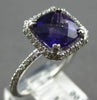 LARGE 2.5CT DIAMOND & AAA AMETHYST 14K WHITE GOLD 3D SQUARE HALO ENGAGEMENT RING