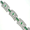 EXTRA LARGE 14.01CT DIAMOND & AAA EMERALD 18KT WHITE GOLD CUFF TENNIS BRACELET