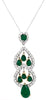LARGE 6.18CT DIAMOND & AAA EMERALD 18KT 2 TONE GOLD PEAR SHAPE TEAR DROP PENDANT
