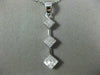 ESTATE .75CT DIAMOND 14KT WHITE GOLD CLASSIC PAST PRESENT FUTURE PENDANT #19063