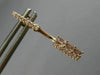 ESTATE .31CT ROUND & BAGUETTE DIAMOND 14KT ROSE GOLD ELONGATED HANGING EARRINGS
