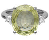 LARGE 8.23CT DIAMOND & AAA YELLOW SAPPHIRE 18KT WHITE GOLD OVAL & BAGUETTE RING