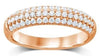 WIDE .50CT DIAMOND 14K ROSE GOLD 3D 3 ROW SEMI ETERNITY WEDDING ANNIVERSARY RING