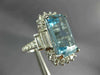 EXTRA LARGE 10.99CT DIAMOND & AAA AQUAMARINE 14KT WHITE GOLD ENGAGEMENT RING