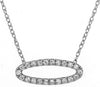 ESTATE .15CT DIAMOND 14KT WHITE GOLD 3D OPEN OVAL SIDEWAY FUN NECKLACE