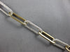 WIDE & LONG 3.25CT DIAMOND 14KT 2 TONE GOLD 3D CLASSIC OVAL LINK LOVE BRACELET