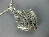 LARGE 1.58CT DIAMOND & AAA SAPPHIRE 14KT WHITE GOLD 3D TRIANGULAR PENDANT #2759